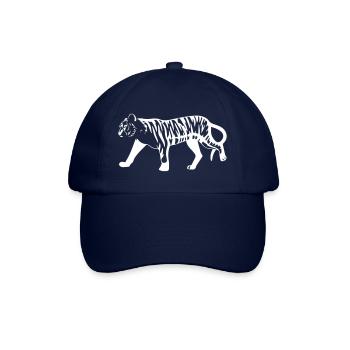 Stilisierter Tiger mit Tiermuster - Baseballkappe - Blau/Blau - Vorne
