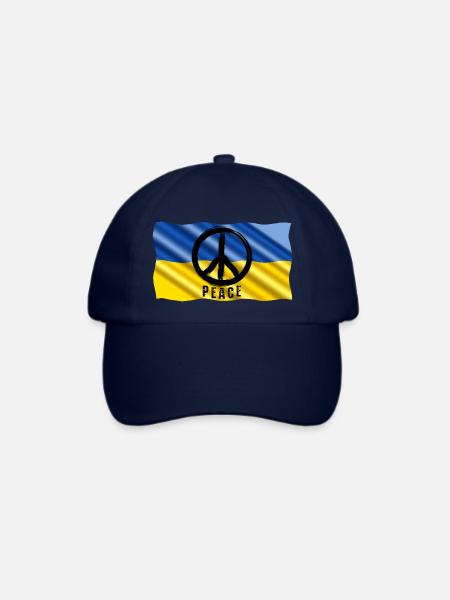PEACEZEICHEN - auf ukrainischer Flagge Fahne - Baseballkappe - Blau/Blau
