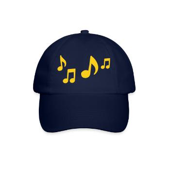 Gelbe Musiknoten Kontrast - Baseballkappe - Blau/Blau - Vorne