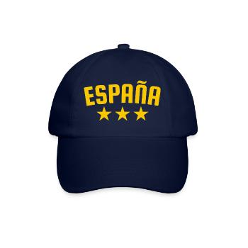 Spanien 3 Sterne Design Gelb - Baseballkappe - Blau/Blau - Vorne