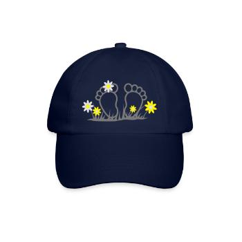 Zehen mit Blumen, Flower Power - Baseballkappe - Blau/Blau - Vorne