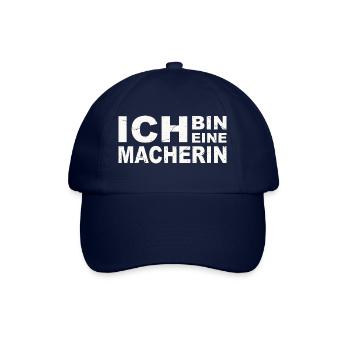 Power Frau Message Ich Bin Eine Macherin 6 - Baseballkappe - Blau/Blau - Vorne