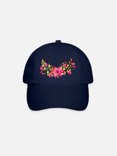 Blume - Baseballkappe - Blau/Blau