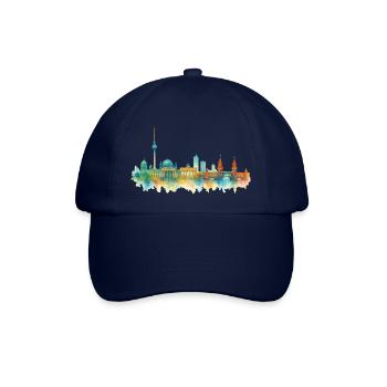 berlin skyline aquarell - Baseballkappe - Blau/Blau - Vorne