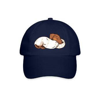 Schlafender Hund Dachshund Hunde Geschenk - Baseballkappe - Blau/Blau - Vorne