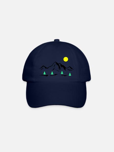 Berge - Baseballkappe - Blau/Blau