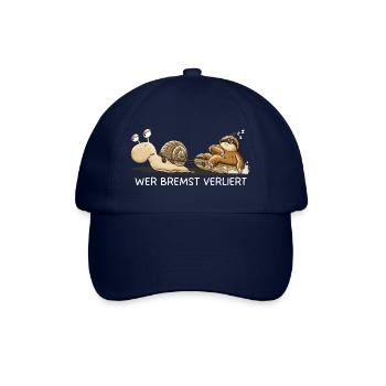 Wer bremst verliert Faultier Schnecke Tierhumor - Baseballkappe - Blau/Blau - Vorne