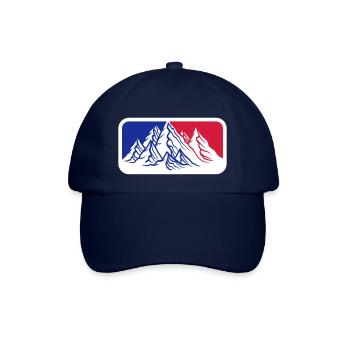 rot blau logo berge huegel alpen wandern urlaug fe - Baseballkappe - Blau/Blau - Vorne