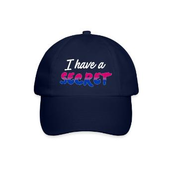 Ich habe ein Geheimnis, Bisexuell - Baseballkappe - Blau/Blau - Vorne