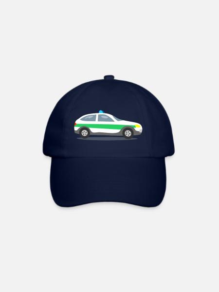 Polizeiauto mit Blaulicht - Baseballkappe - Blau/Blau