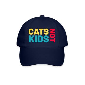 cats not kids katzenspruch - Baseballkappe - Blau/Blau - Vorne