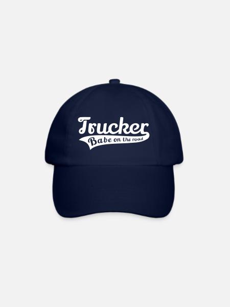 Truckerin LKW Truck Fahrerin Trucker Babe Shirt - Baseballkappe - Blau/Blau