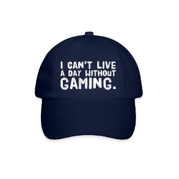 I cant live a day without gaming. Design 4 Gamer - Baseballkappe - Blau/Blau - Vorne
