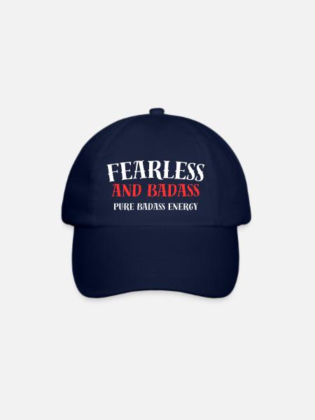 "Fearless and Badass." "Pure Badass Energy." - Baseballkappe - Blau/Blau