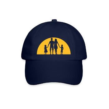 abend ferien sonne familie urlaub 2 kinder geschwi - Baseballkappe - Blau/Blau - Vorne