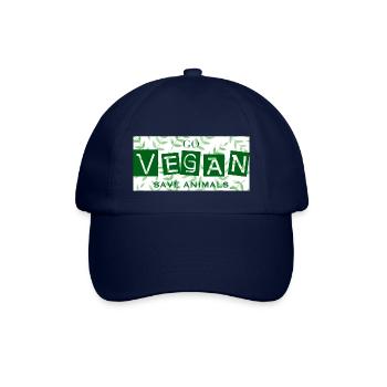 GO VEGAN - SAVE ANIMALS - Baseballkappe - Blau/Blau - Vorne