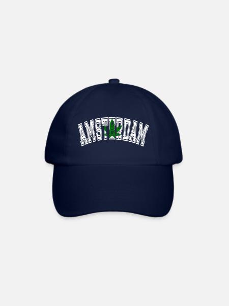 Amsterdam Design mit Cannabisblatt - Baseballkappe - Blau/Blau