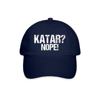 Katar nein Boykott Spruch Geschenk - Baseballkappe - Blau/Blau - Vorne