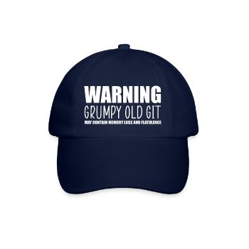 Warnung mürrischer alter Git - Baseballkappe - Blau/Blau - Vorne