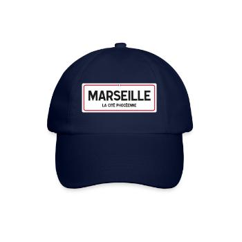 Ortsschild von Marseille - Baseballkappe - Blau/Blau - Vorne