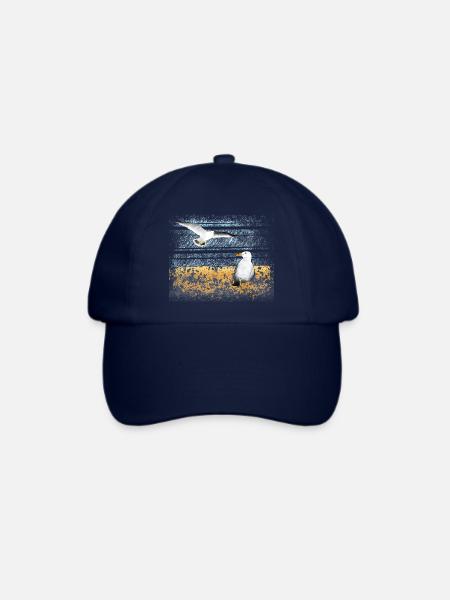 Möwen, Strand, Meer - Baseballkappe - Blau/Blau