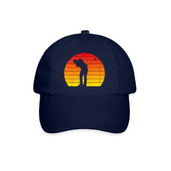 Golfer Golfball Retro Golf Golfspieler Vintage - Baseballkappe - Blau/Blau - Vorne