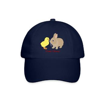 Hase Kücken, Frohe Ostern - Baseballkappe - Blau/Blau - Vorne