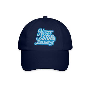 never stop learning Zitat - Baseballkappe - Blau/Blau - Vorne