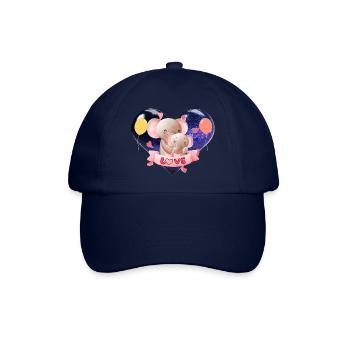 Elefantenmutter und ihr Baby - Baseballkappe - Blau/Blau - Vorne
