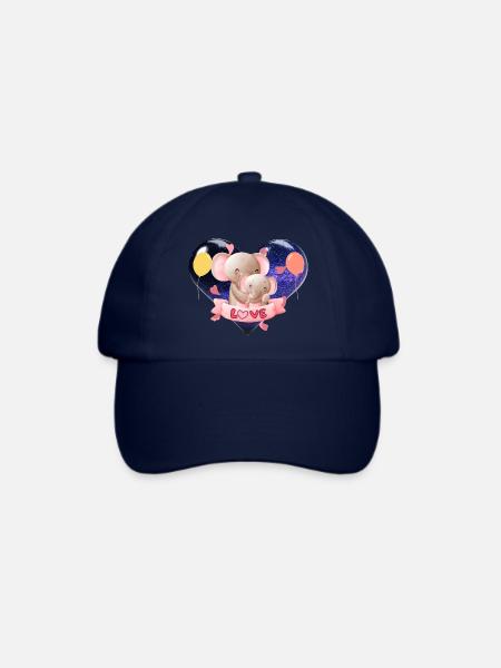 Elefantenmutter und ihr Baby - Baseballkappe - Blau/Blau
