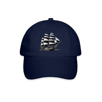 Altes Segelschiff - Baseballkappe - Blau/Blau - Vorne