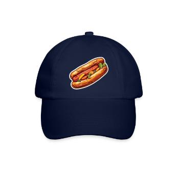 Bratwurst im Brötchen - Baseballkappe - Blau/Blau - Vorne