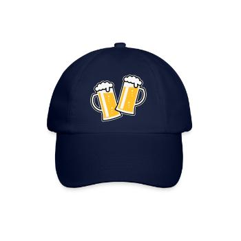 2 Maßkrüge Stoßen An (Bier / Bierseidel / 3C) - Baseballkappe - Blau/Blau - Vorne