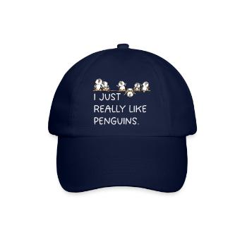 Pinguine Spruch Penguin Lover Tierhumor Cartoon - Baseballkappe - Blau/Blau - Vorne