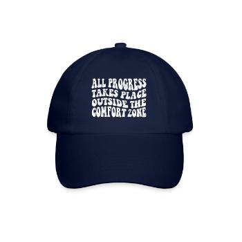 All progress takes place outside the comfort zone - Baseballkappe - Blau/Blau - Vorne