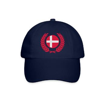 Dänemark (Flagge & Lorbeerkranz) - Baseballkappe - Blau/Blau - Vorne