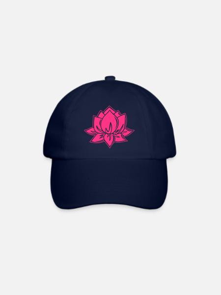 Lotus, Lotusblüte, Lotusblume, 23 Farben wählbar - Baseballkappe - Blau/Blau
