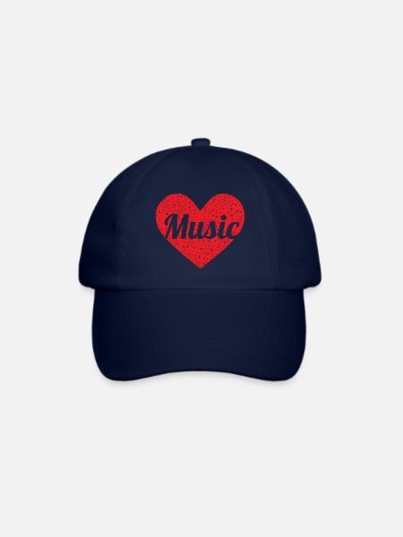 Musikherz für Musiker und Musikbegeisterte - Baseballkappe - Blau/Blau