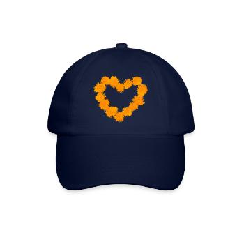Ringelblume Herz Diwali - Baseballkappe - Blau/Blau - Vorne