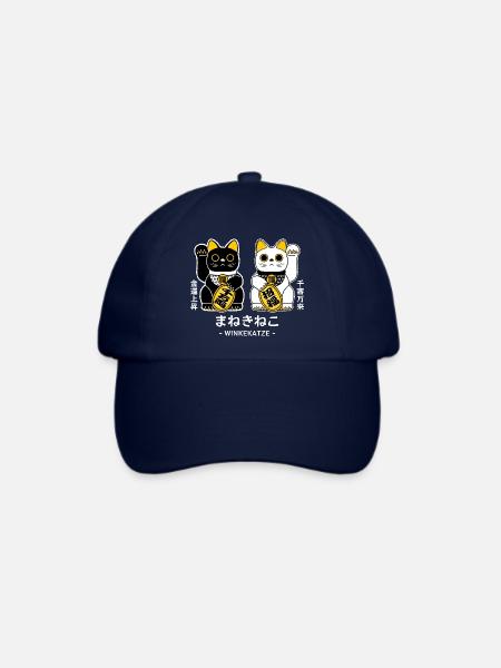 Manekineko - Winkekatze - Baseballkappe - Blau/Blau