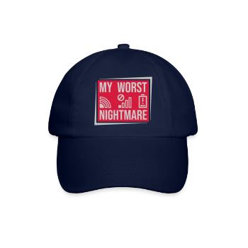 Schild my worst nightmare - Baseballkappe - Blau/Blau - Vorne