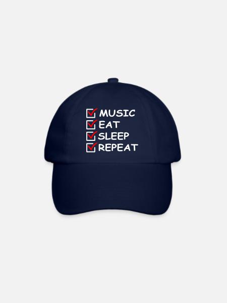 Music Eat Sleep Repeat - Baseballkappe - Blau/Blau