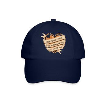 Holz Liebesgefühl Herz Kettensäge Waldarbeiter - Baseballkappe - Blau/Blau - Vorne