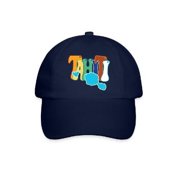 Schöne Souvenir-Geschenkidee Karte der Insel Tahiti - Baseballkappe - Blau/Blau - Vorne