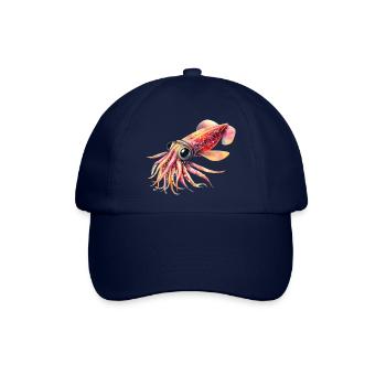 Niedlicher Glühwürmchen Tintenfisch, Wasserfarbe - Baseballkappe - Blau/Blau - Vorne