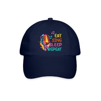 Musik Singen "Eat Sing Sleep Repeat" Gesang Mikro - Baseballkappe - Blau/Blau - Vorne