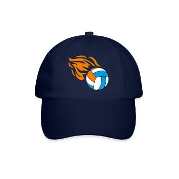 Fliegender flammender Volleyball - Baseballkappe - Blau/Blau - Vorne