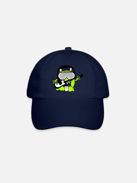 Cooles Party Monster Alien Spielt Gitarre Musik - Baseballkappe - Blau/Blau