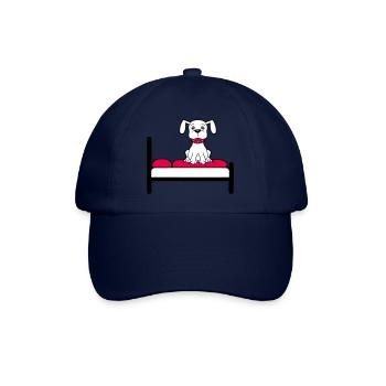 Hund Auf Bett Entspannt Schlafen Schlafzimmer Süß - Baseballkappe - Blau/Blau - Vorne