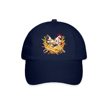 Huhn im Nest – Geometrisches Ostermotiv - Baseballkappe - Blau/Blau - Vorne